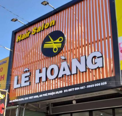 Bảng hiệu khung sắt, chữ mica không đèn