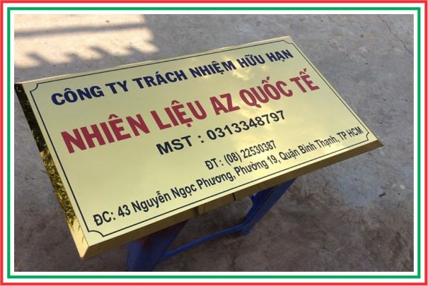 Bảng tên inox chấn cạnh