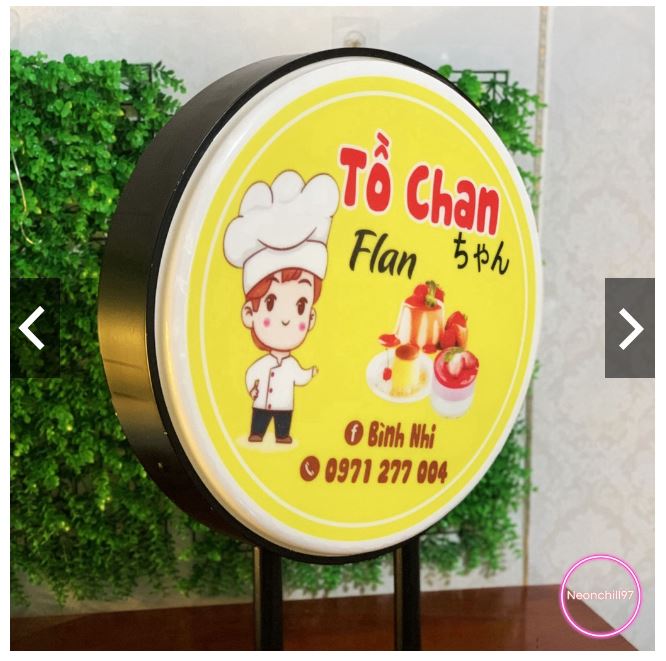 Hộp đèn mica hút nổi tròn dán decal 2