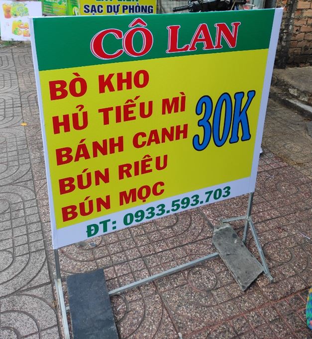Bảng bạt hiflex  1 mặt - có chân - không đèn