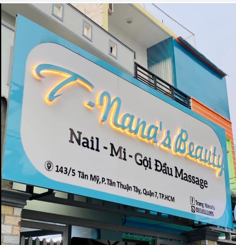 Bảng hiệu alu bóng, chữ alu đèn  sáng hắt chân 2