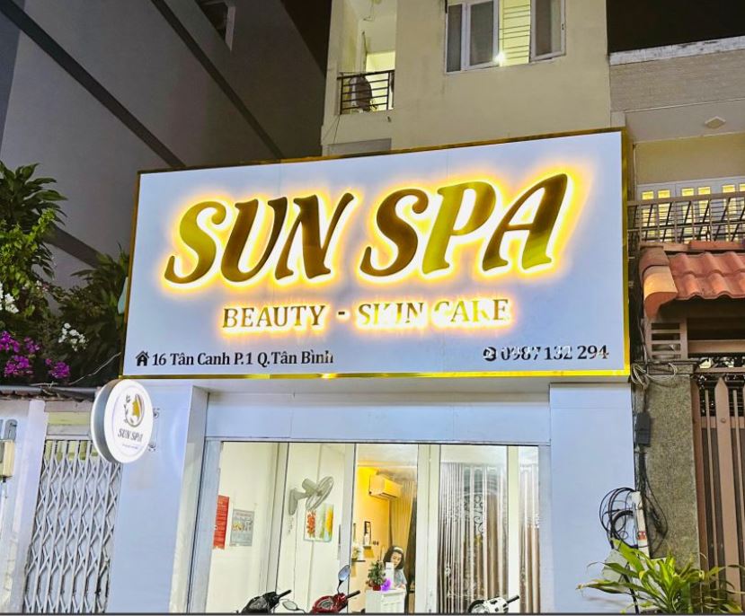 Bảng hiệu nền alu chữ alu đèn sáng chân 2