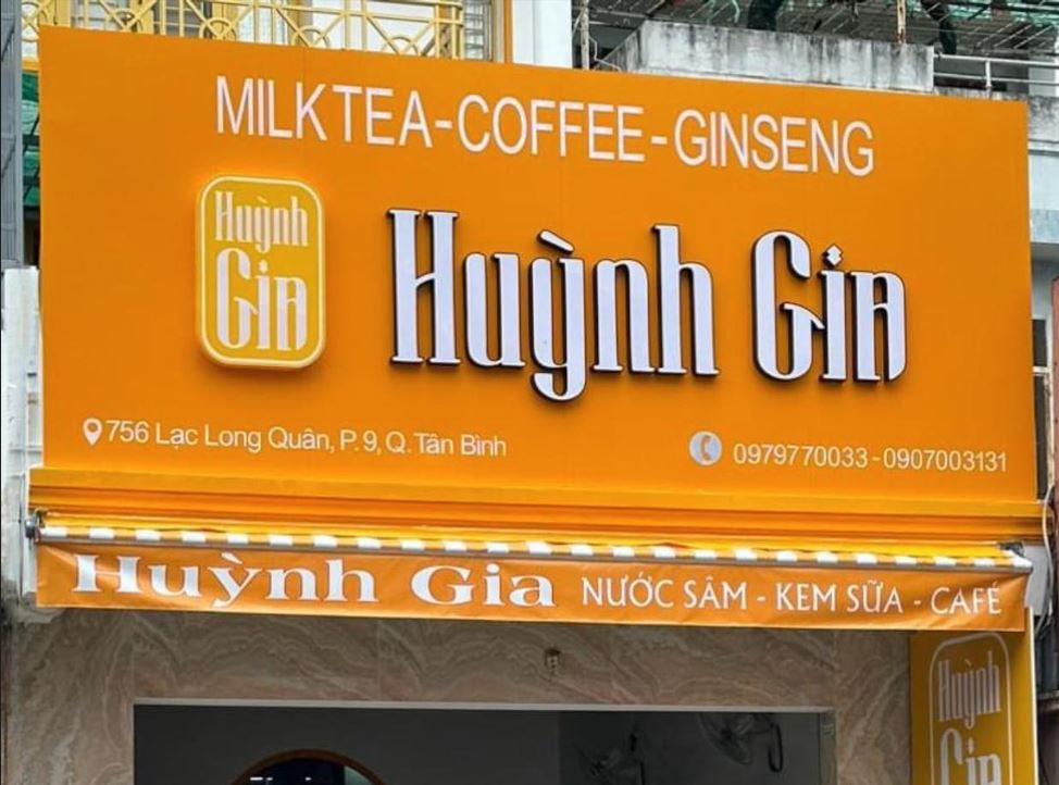 biển hiệu alu vàng, nội dung chữ mica nổi khối không đèn