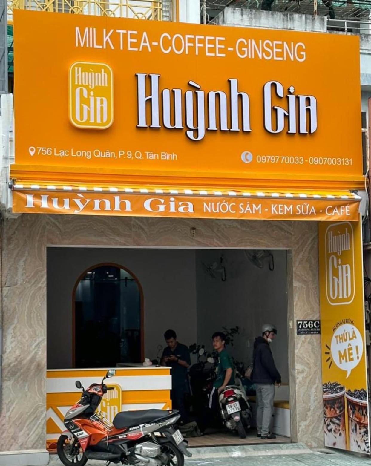 biển hiệu alu vàng, nội dung chữ mica nổi khối không đèn 2