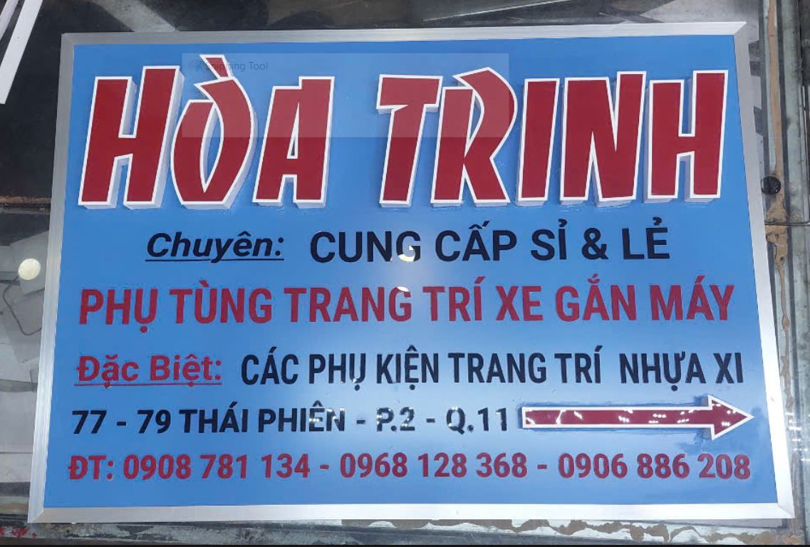 biển hiệu vẫy, nền alu chữ mica không đèn - 1 mặt 2
