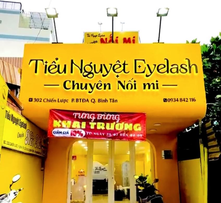 biển quảng cáo alu vàng bóng đèn sáng chân siêu nổi