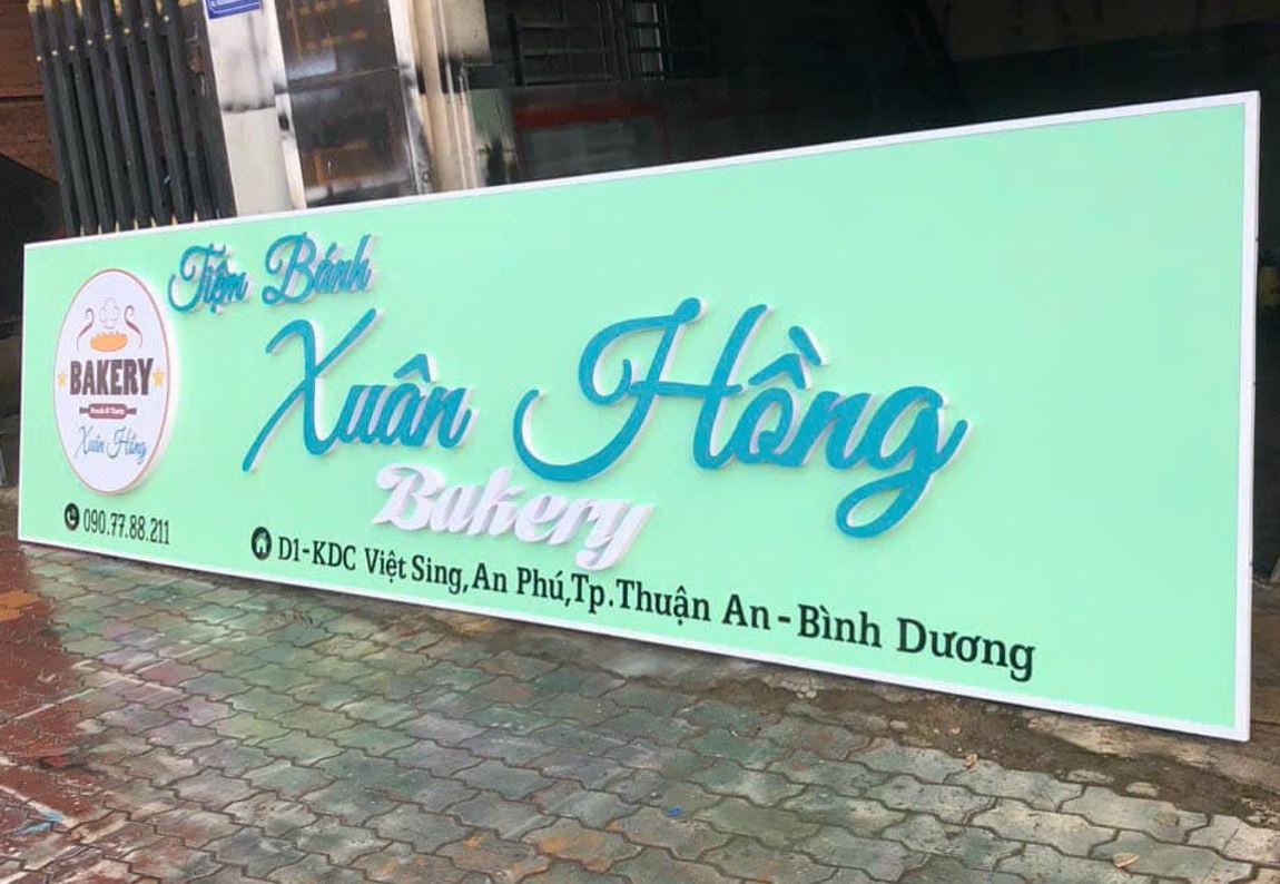 biển quảng cáo  xanh, nội dung mica không đèn giá rẻ 2