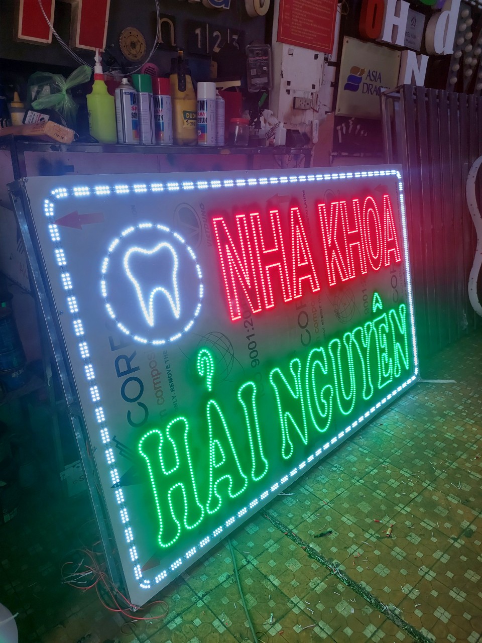 Hộp đèn led xi nhanh 2 mặt 2