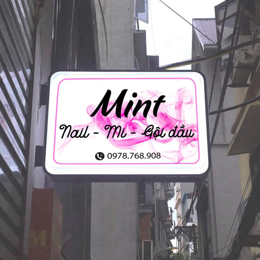 hộp đèn vẫy mica hút nổi chủ nhật, nội dung in decal giá rẻ 2