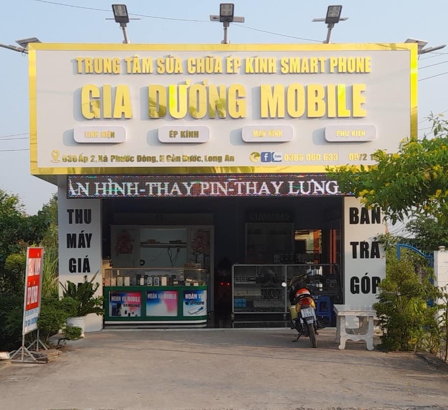 làm bảng hiệu của hàng điện thoại  nền chất liệu alu, chữ alu gương 2