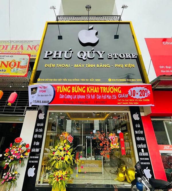 mặt dựng alu bóng  có đèn pha, chữ mica uốn nổi khối không đèn. 2