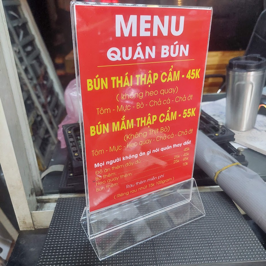 menu để bàn cho quán ăn, quán cafe chất liệu mica