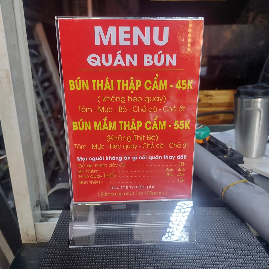 menu để bàn cho quán ăn, quán cafe chất liệu mica 2